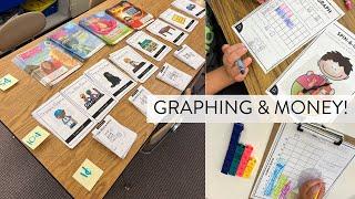 Teaching Graphing & Data in First Grade, Literacy Curriculum Pilot, & Teaching Money!