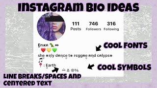 Instagram Bio Hacks 2019: Cool Fonts and Symbols, Centered Text, Spaces/Line Breaks, etc. #shorts