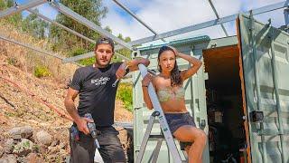 BUILDING AN INDESTRUCTIBLE STEEL SHADE STRUCTURE for our container and camper NO WELDING!