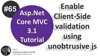 (#65) Client side validation in asp.net core using unobtrusive js | Asp.Net Core tutorial
