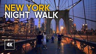New York Brooklyn Bridge Walk New York City 4K