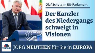 Olaf Scholz in Straßburg: Der Kanzler des Niedergangs schwelgt in Visionen