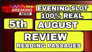 5 August ielts exam review listening and reading overview | 10 August ielts exam | 19 August ielts