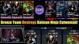 A Bronze Team Beats Battle 63's Boss Batman Ninja Catwoman! • Injustice: Gods Among Us Mobile