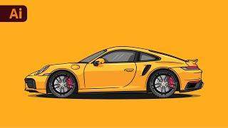 How to Create a Flat Vector Car in Adobe Illustrator in 2024!