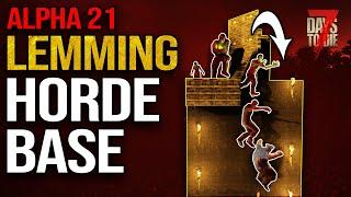 (7 days to die) EASILY AFK horde night with this LEMMINGS Base Design