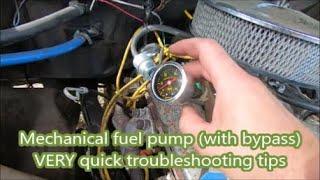 Mechanical fuel pump pressure and bypass troubleshooting tips