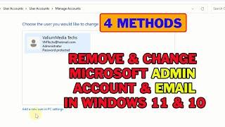 How to Remove Microsoft Account in Windows 11 & Windows 10 | Delete & Change Microsoft Email Account