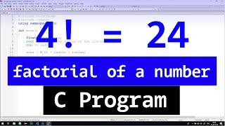 C Program to find the factorial of a number