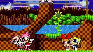 MUGEN 2v2 ~ Amy Rose & Cream the Rabbit VS Blossom & Bubbles