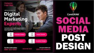 Social Media Post Design in Coreldraw | coreldraw tutorial | KH Graphics