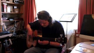 Fretless acoustic bass guitar (Brook Otter) B flat blues improvisation