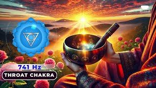 741Hz Tibetan Singing Bowl With Water Meditation | Throat Chakra Healing Sound Therapy