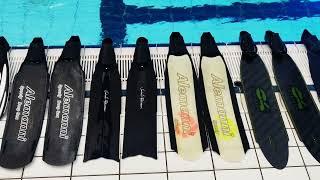 testing freedive fins C4 Carbone, Alemanni, Alchemy