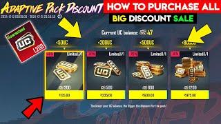  BGMI BIGGEST UC DISCOUNT SALE | HOW TO PURCHASE ALL ADAPTIVE PACK UC | BGMI ADAPTIVE PACK EXPLAIN