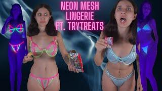 I Try Treats In Neon Mesh Lingerie!