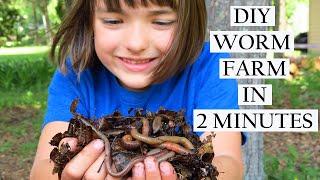 Making a worm farm in 2 minutes (raise worms / vermiculture / vermicomposting)