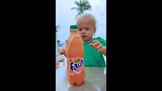 Funny kids reaction on Fanta. Funny Baby video!