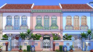 SINGAPORE’S COLORFUL SHOPHOUSES  || The Sims 4: For Rent || Stop Motion (No CC)