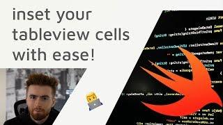 Inset UITableViewCell contents by insetting the cell content view property.