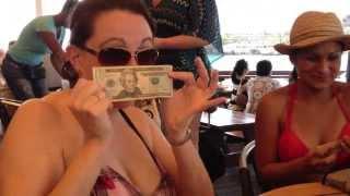 St Maarten, Caribbean - Counting all the money at Sunset Bar - Maha (Airport) beach