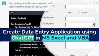 How to create a Data Entry Application using ChatGPT in MS Excel and VBA