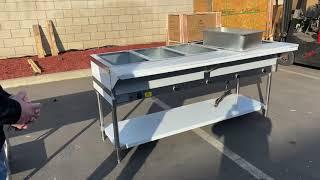 ServIt EST-5WE Four Pan Open Well Electric Steam Table with Undershelf - 120V, 2000W