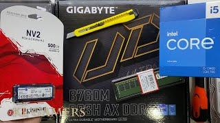 13th Gen intel Core i5 13400 GIGABYTE B760M DS3H AX DDR4 Kingston NV2 Thermaltake H24 PC Build