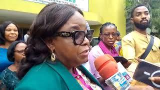 Professor Ifeoma Registrar/Chief Executive NABTEB interview by press at the workshop syllabus revie#