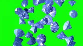 Sparkling Diamonds Falling and Piling Transition Green Screen - Gem Green Screen Pack