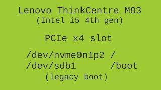 Booting an NVMe drive on older hardware with legacy boot - Linux