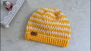 Crochet Hat/ Baby Boy Hat/ Baby Girl Beanie /2 Color Beret/ For 1 Years Old