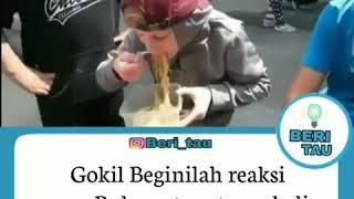 Reaksi Bule pertama kali makan mie indomie