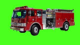 Green Screen Firetruck  No Copyright Graphics For Projects (Free To Use)