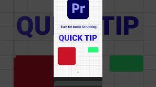 #premierepro Quick Tip - Turn On Audio Scrubbing .. #pxlready #videoediting #adobepremiere