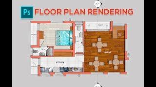 PHOTOSHOP How to render floor plan PART 1