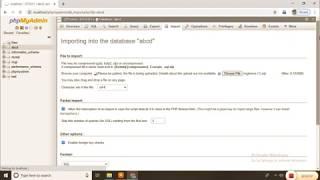 How to import MySQL database to phpMyAdmin using Xampp server
