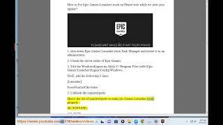 Fix Epic Games Launcher stuck on Please wait while we start your update (9/7/2023 Updated)