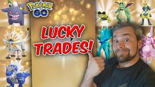 Tons of Shiny Lucky Trades! We got some AMAZING Stuff! (Pokémon GO)