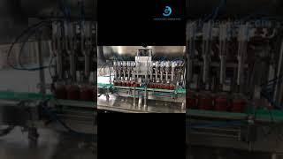 Pfeffersauce Glasflasche Füllung Capping Packmaschine Linie Bild Video