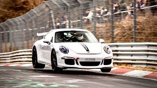 Porsche 911 GT3 on a evening Nürburgring Nordschleife lap