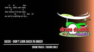 Oasis - Don't Look Back In Anger (drums only) [guitar chords & lyric]