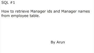 SQL #1 How to display Manager names from Employee Table