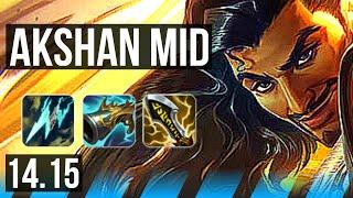 AKSHAN vs HWEI (MID) | 8 solo kills, 52k DMG, 21/3/9, Legendary, 500+ games | EUW Master | 14.15