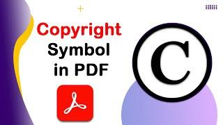 How to add Copyright Symbol in a PDF using Adobe Acrobat Pro DC