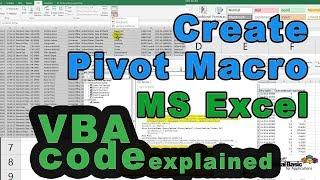 Create pivot in excel using excel macro vba