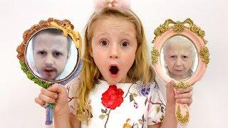 Nastya and magical mirrors changing faces