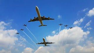 SOUTH AFRICAN AIRWAYS A340 & SA AIRFORCE Fly Past + Display at SA Presidential Inauguration