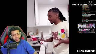 B LOU CLEANS HIS CHICKEN WITH DISH SOAP | LILSKAMLIVE REACTS