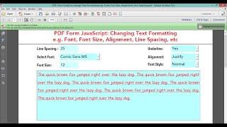 PDF Form Script to change Text Formatting e. g.  Alignment, Line Spacing, Underline, Italics, etc.